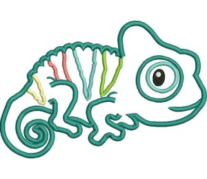 Stickdatei - Chamäleon Reptil Satin Appli